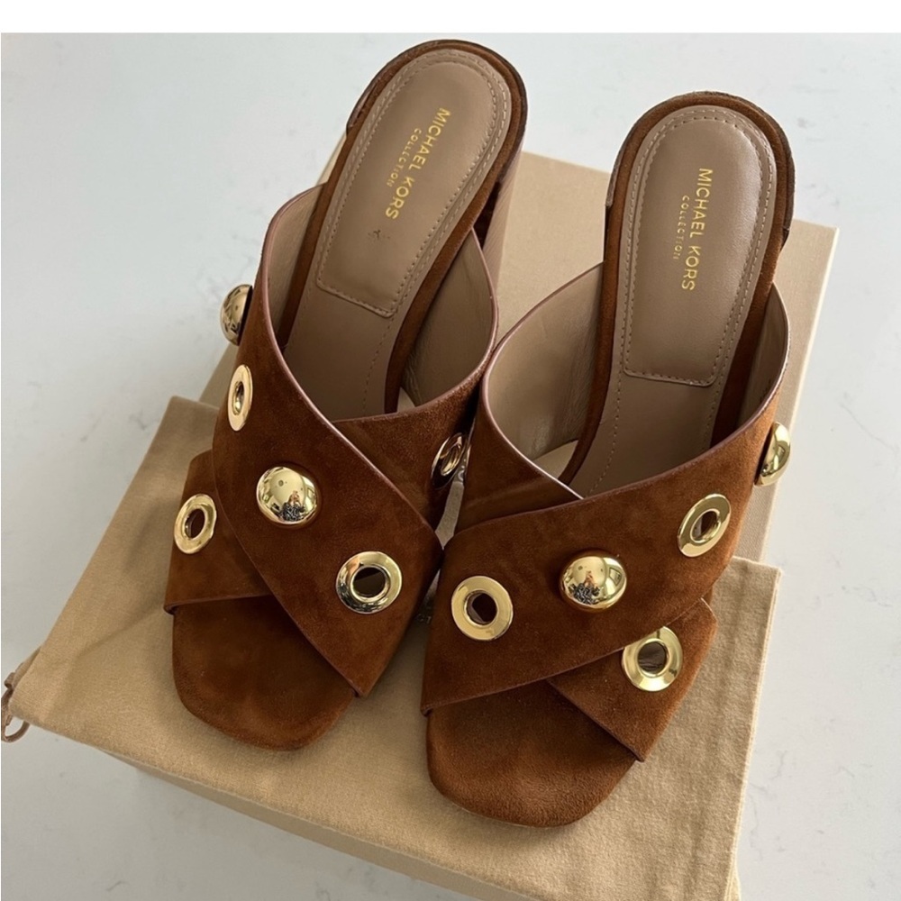 Michael Kors Collection Brianna Suede studded mules!
